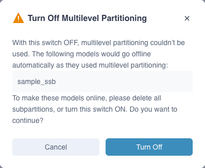 Turn off Multilevel Partitioning